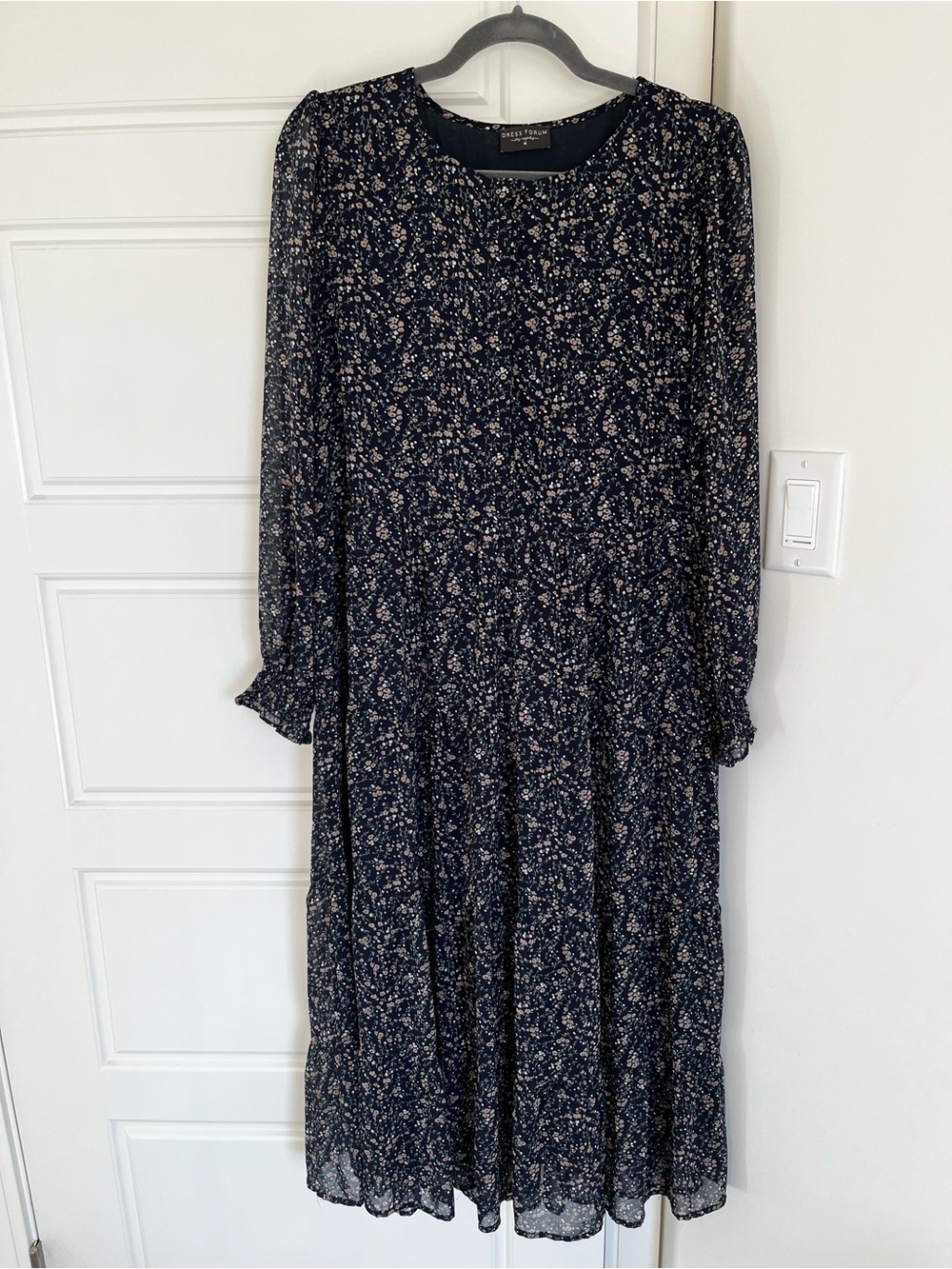 Dress Forum Los Angeles floral tiered button down dress
